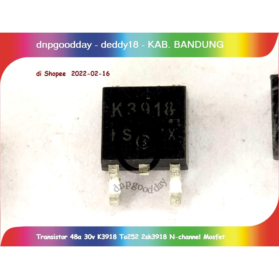 Jual Transistor 48a 30v K3918 To252 2sk3918 N-channel Mosfet | Shopee ...
