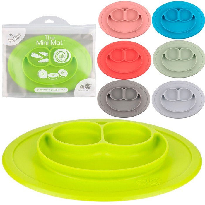 EZPZ Mini Mat Olijf EZPZ Mini-tapijt Olijf - Zuigende Placemat En Bord In één, Voor Baby's Vanaf 6 Maanden, Makkelijk Schoon Te Maken Zelf Eten Placemat