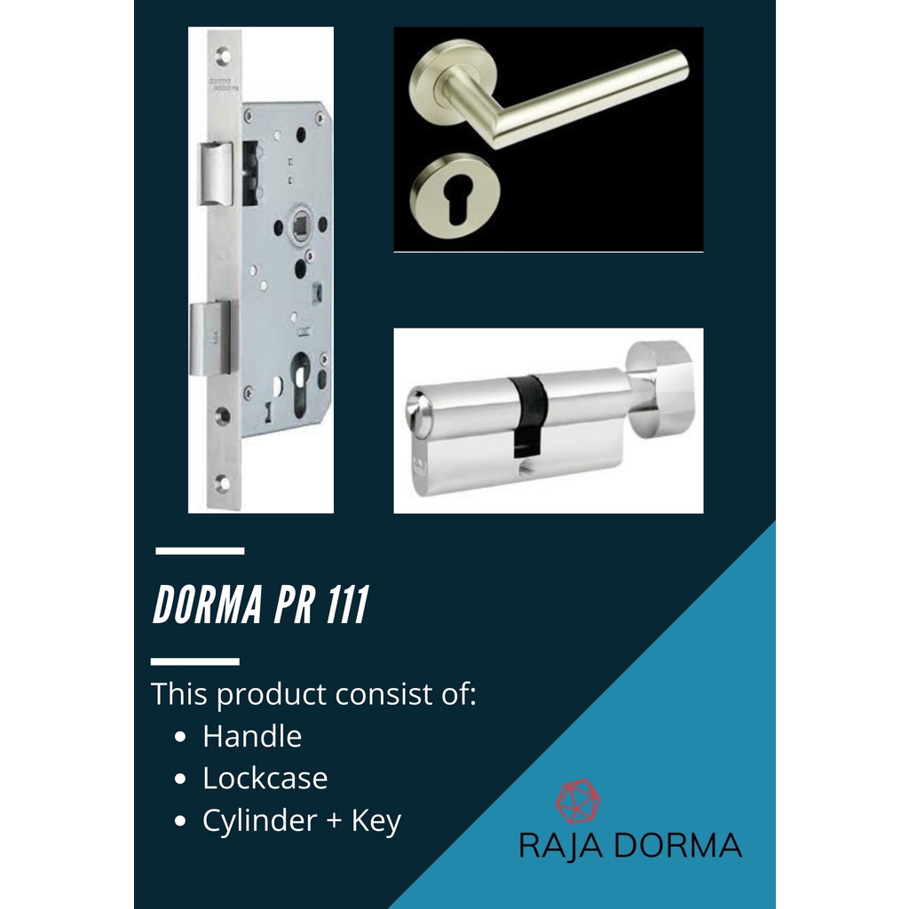 Jual Dorma PR 111 Lever Handle Mortice Lockset & PC Cylinder Dormakaba ...