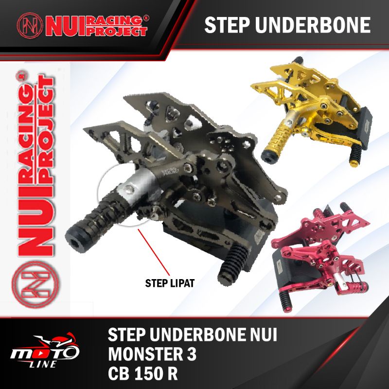 Jual STEP UNDERBONE CB150R CNC NUI RACING MONSTER 3 SERIES | Shopee ...