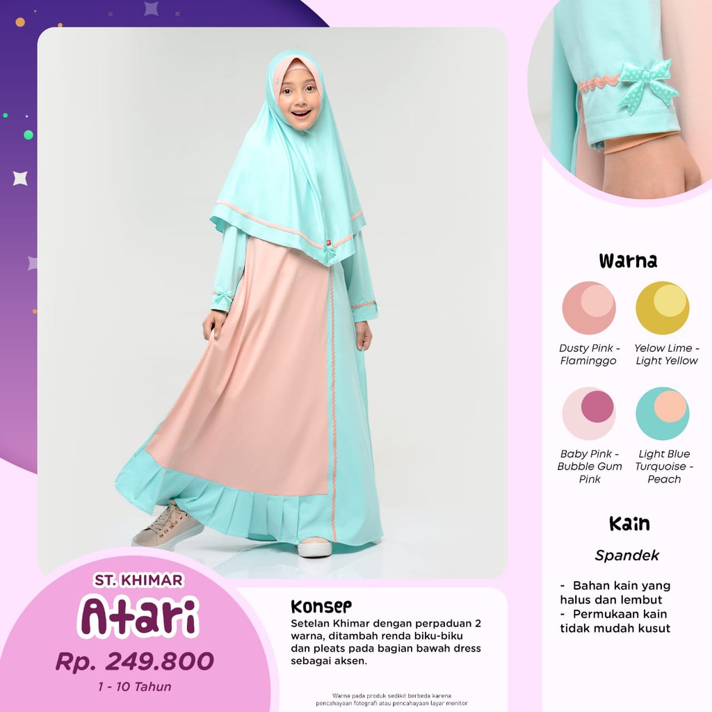 Jual baju muslim anak perempuan Atari Bani batuta Shopee Indonesia