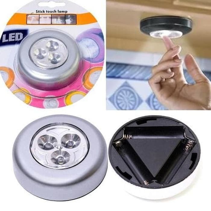 Jual Lampu Lemari Tempel Dinding Led - Stick Touch Lamp 3 Led | Shopee ...