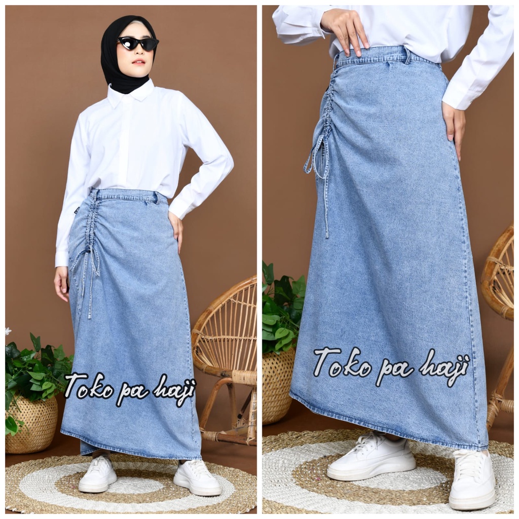 Jual rok serut samping kain jeans ory | Shopee Indonesia