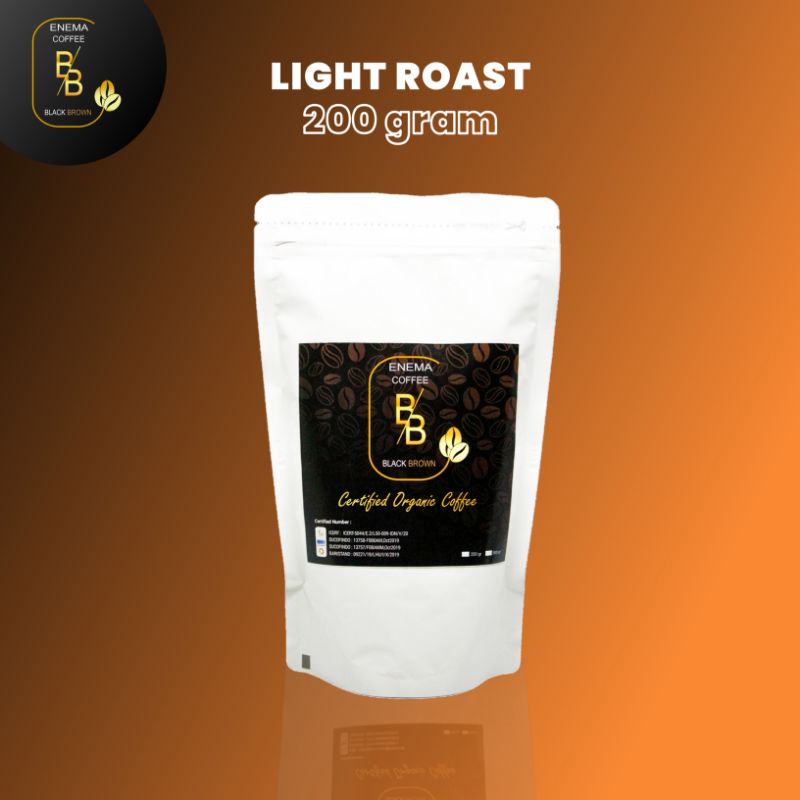 Jual Kopi Enema Organik Bersertifikat Light Roast 200 gram Black Brown ...