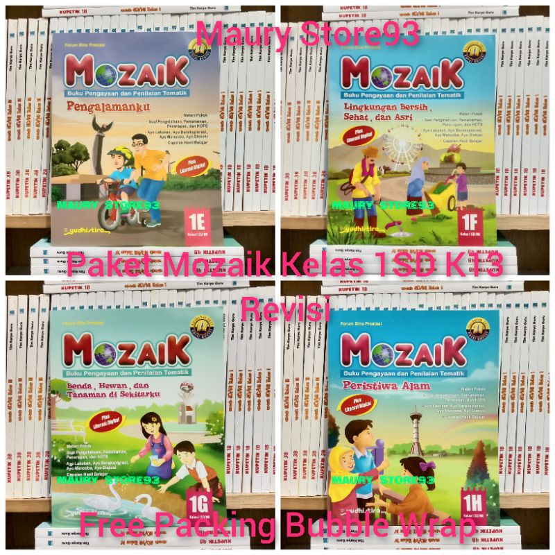 Jual Buku Mozaik 1e 1f 1g 1h Kelas 1 SD/Mi K13 Revisi Yudhistira ...