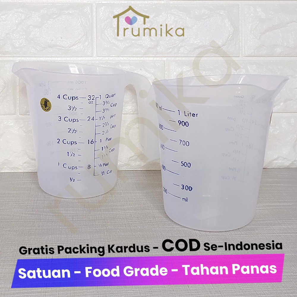 Jual Gelas Ukur Gelas Takar Plastik Takaran Air 1000ml Food Grade Shopee Indonesia 0967