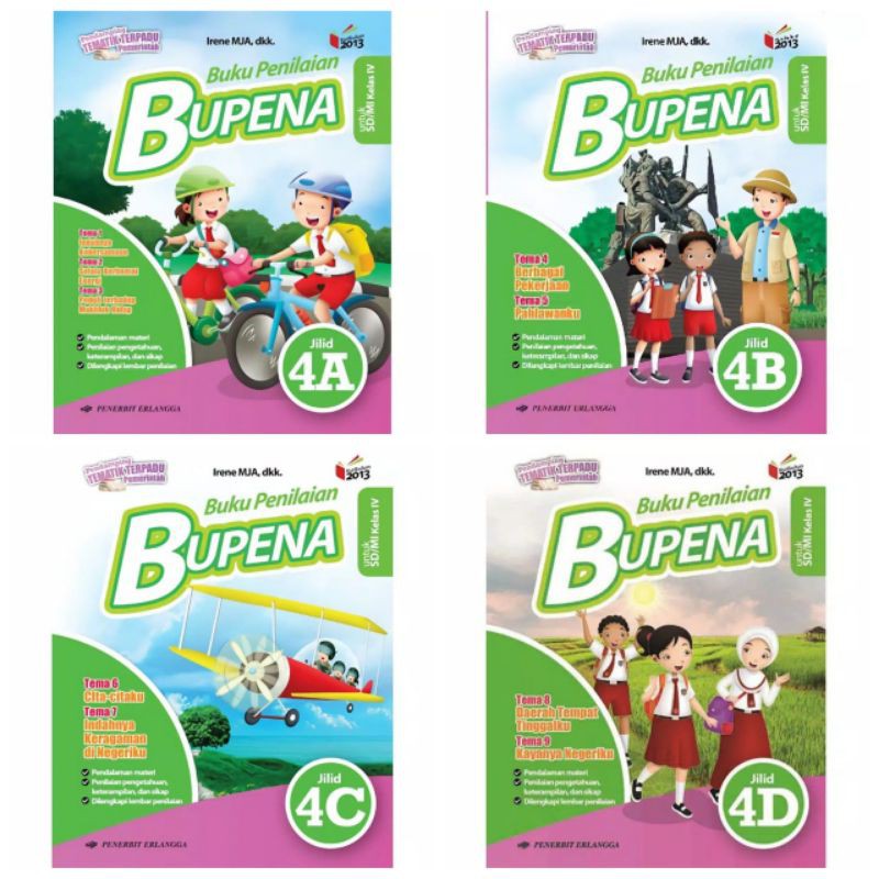 Jual Buku Penilaian Bupena 4A, 4B, 4C, 4D, Kelas 4 SD Penerbit Erlangga ...