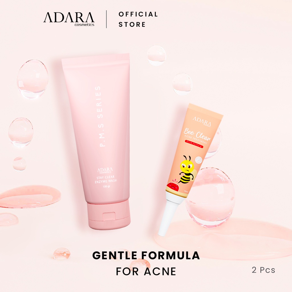 Jual ♥️VINO♥️ Adara - Enzyme Wash + Bee Clear Acne Gel Extra Formula ...