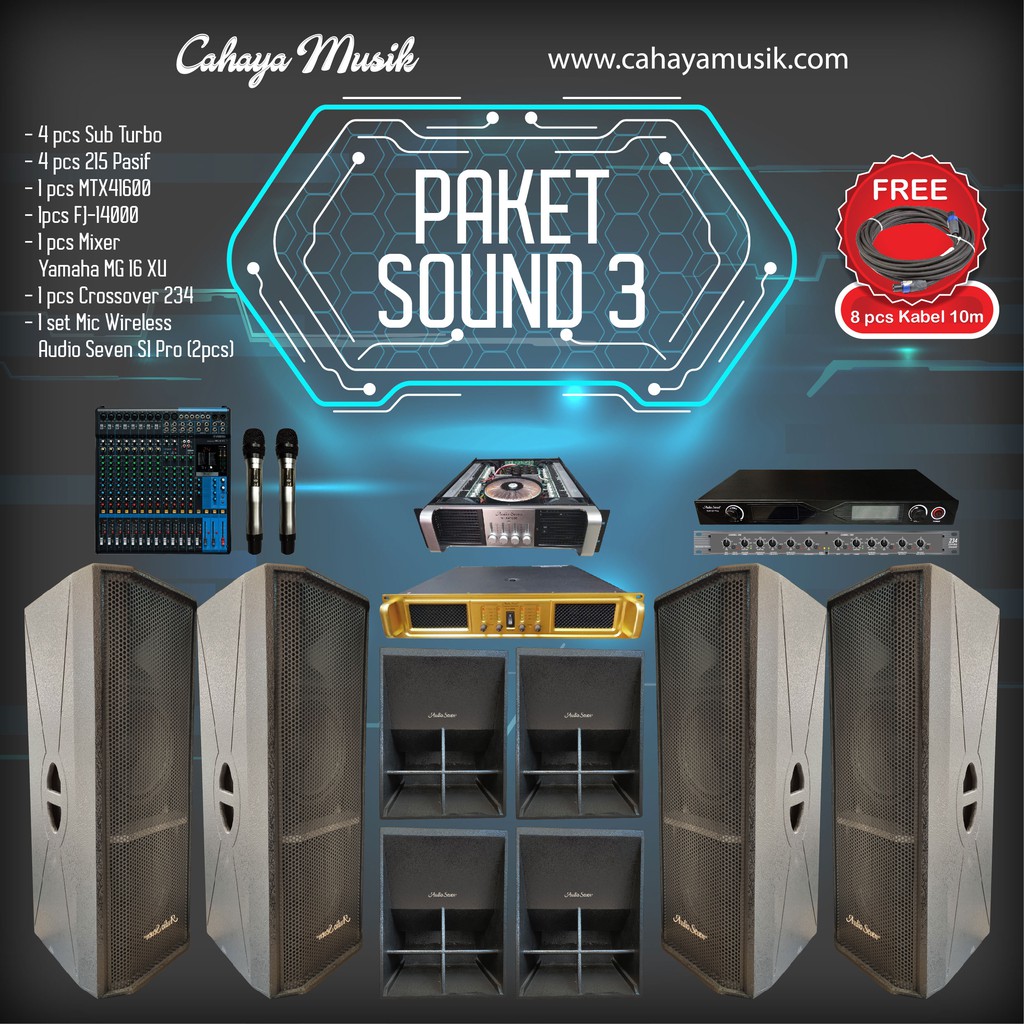 Jual paket soundsystem 3 sound system audio seven mixer yamaha | Shopee ...