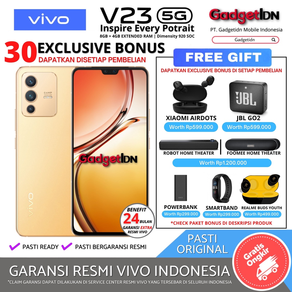 Jual VIVO V23 5G 12/128GB ( 8GB + 4GB Extended Ram ) Garansi Resmi VIvo ...