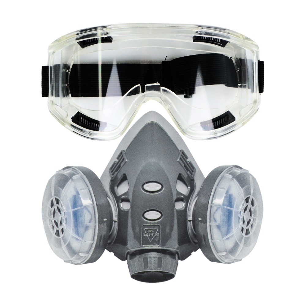 Jual 308Plus Masker Gas Respirator Anti-Dust Chemical Safety Glasses ...