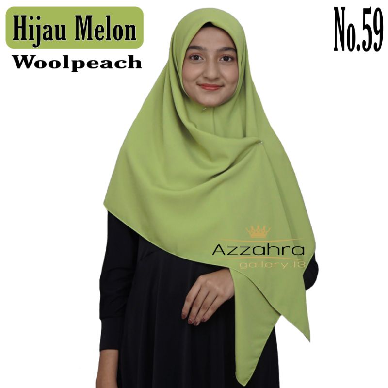 Jual Jilbab Hijab Kerudung Segi Empat Murah Woolpeach Wolfis Wolvis No 59 Hijau Melon 7477