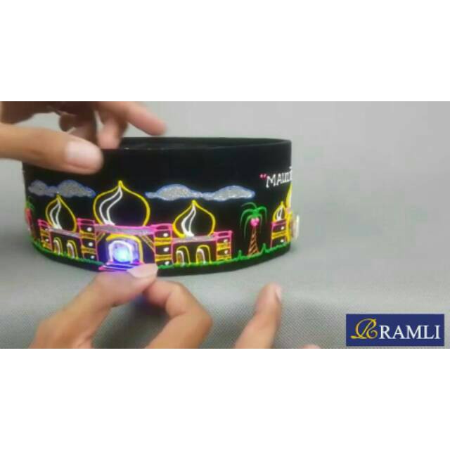 Jual Peci Songkok Kopyah Anak Kekinian LED Motif TAYO dan Masjid ...