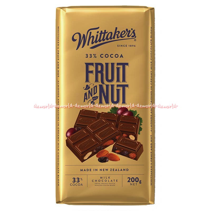 Jual Whittaker's' Fruit And Nut 200gr Coklat Buah dan Kacang Whittakers ...
