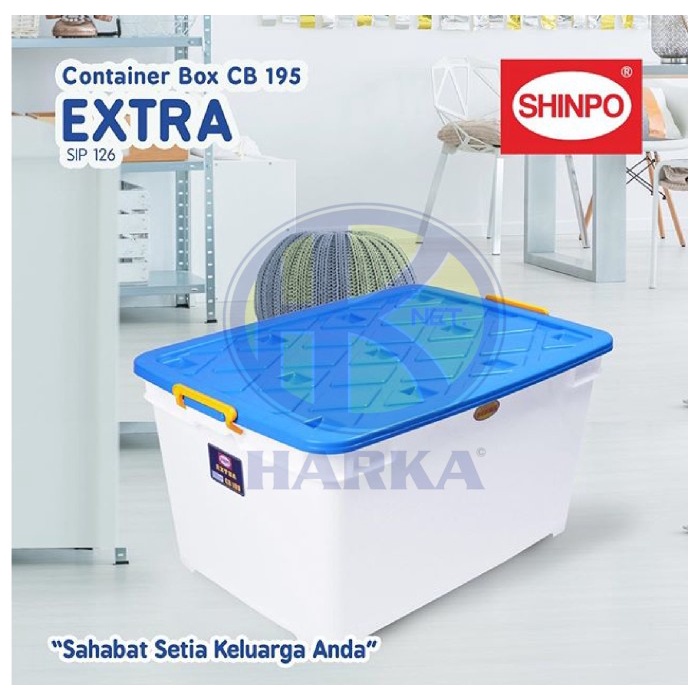 Jual EXTRA CONTAINER BOX KOTAK PENYIMPANAN JUMBO PUTIH BERODA 195 LITER ...