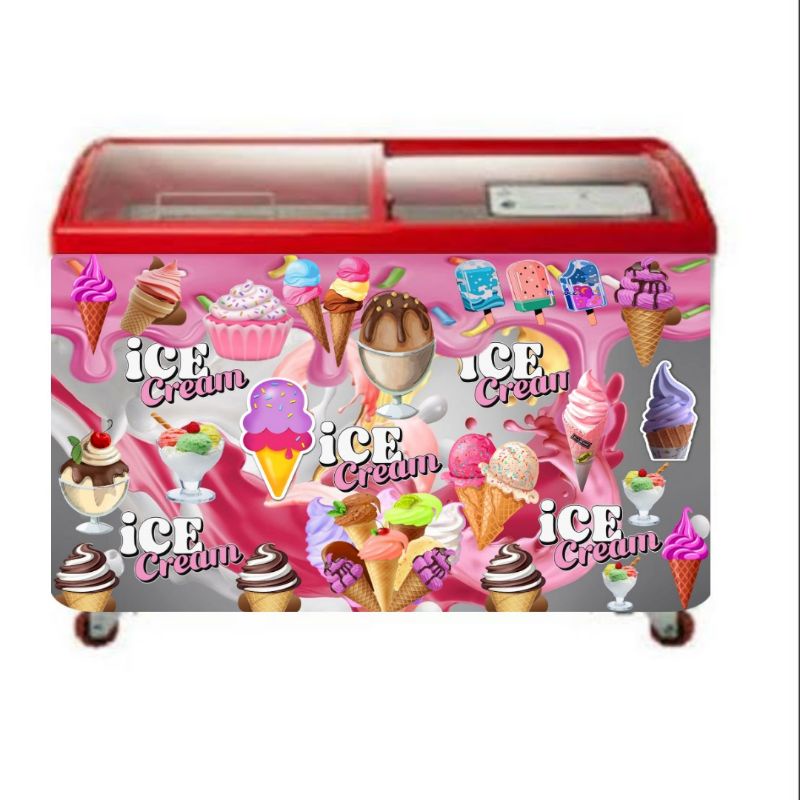 Jual Stiker freezer es motif es cream | Shopee Indonesia