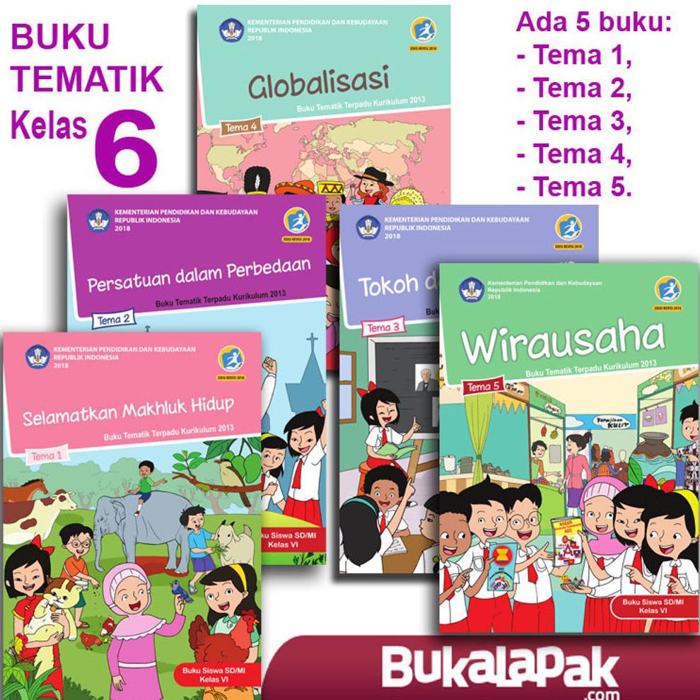 Jual Paket Buku Tematik Kls 6 Sd Terdiri Dari 5 Buku Atau 5 Tema Jual ...
