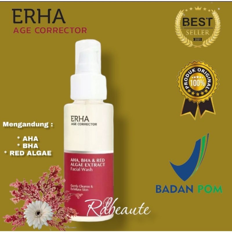 Jual ERHA AGE CORRECTOR AHA,BHA & RED ALGAE EXTRACT Facial Wash (sabun ...