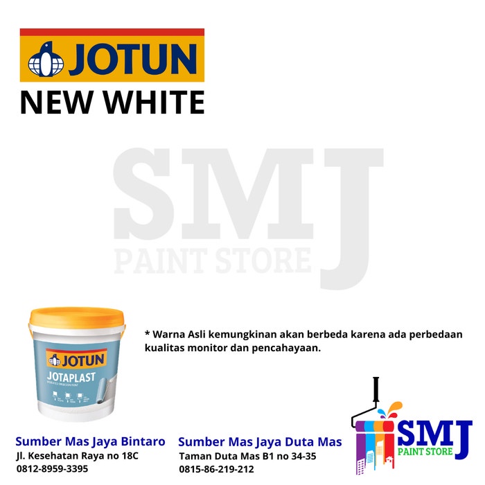 Jual Fr2021 Cat Tembok Interior Jotun Jotaplast Warna New White 35l 5kg Rfr201r515 Shopee 8161