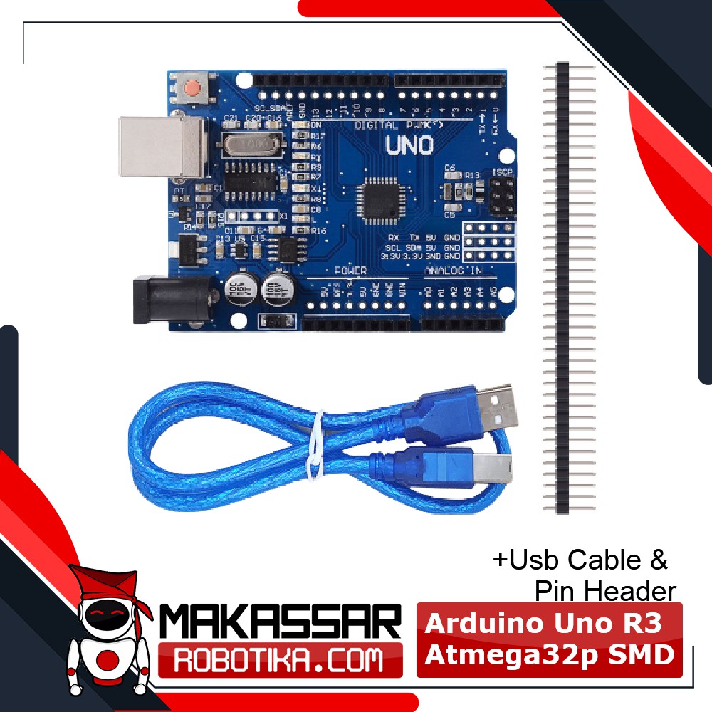 Jual Arduino Uno R3 Atmega328p Smd 340 Kabel Usb And Pin Header Shopee Indonesia 1032