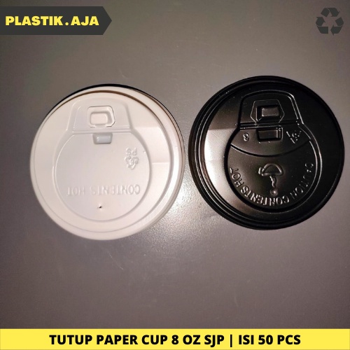 Jual TUTUP PAPER CUP 8 OZ HITAM MERK SJP | ISI 50 PCS | Shopee Indonesia