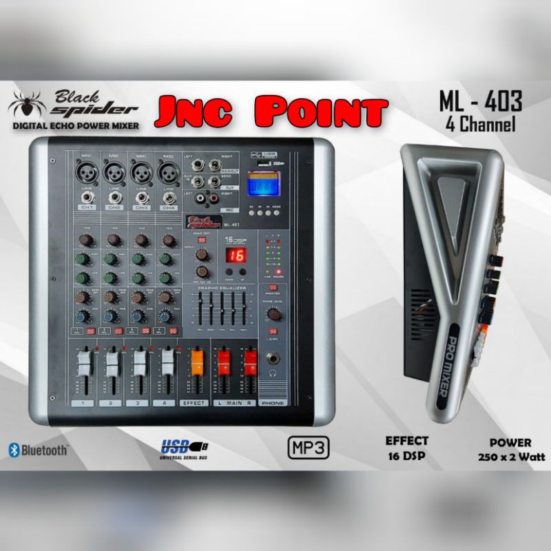 Jual POWER MIXER BLACKSPIDER ML403 900 WATT ORIGINAL black spider ml ...