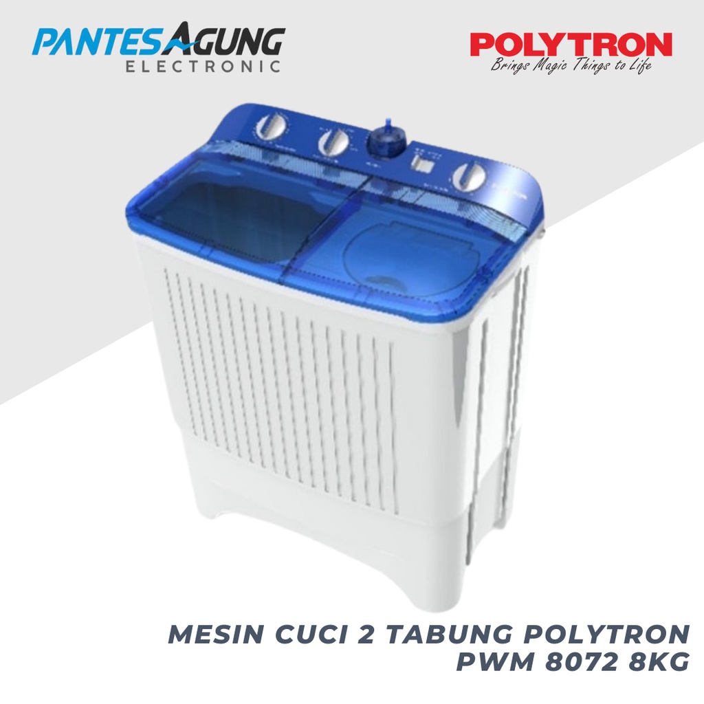 Jual MESIN CUCI 2 TABUNG POLYTRON PWM 8072 8KG Khusus Bdg | Shopee ...