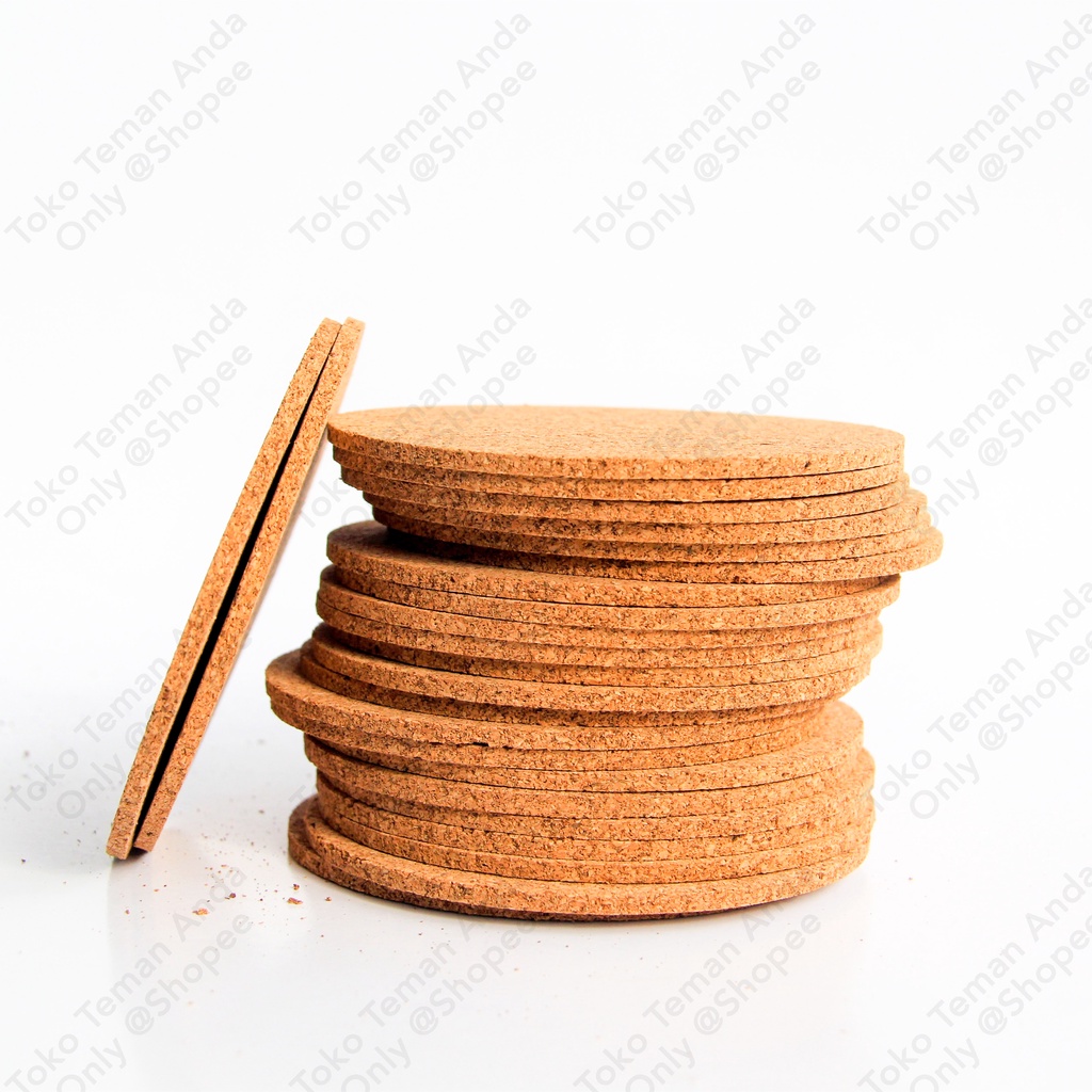 Jual Tatakan Gelas / Cork Coaster / Alas Gelas Gabus 3mm Serap Air ...