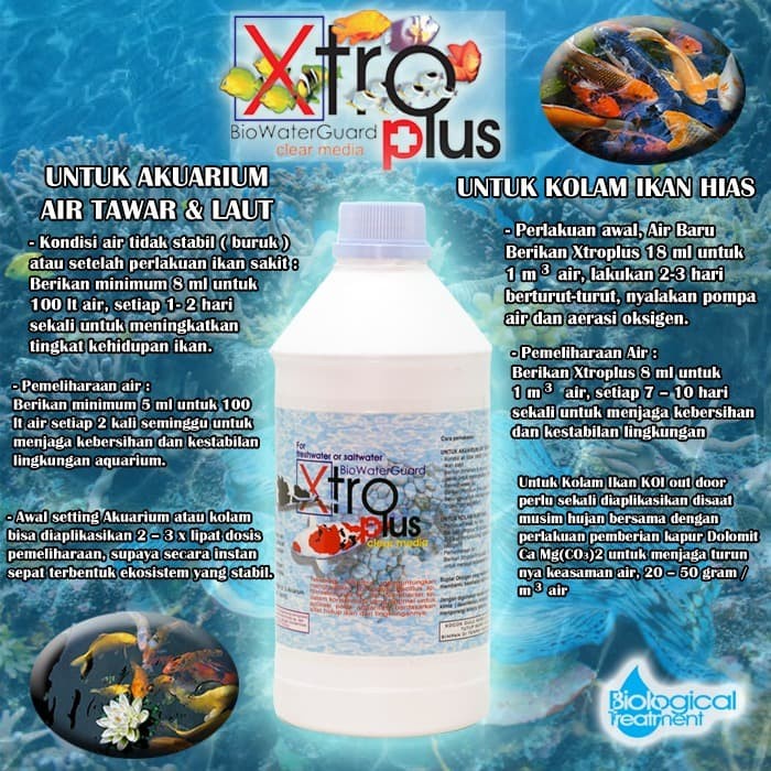 Jual Bakteri penjernih Aquarium Tawar/Laut dan Kolam Koi Xtroplus 100 ...