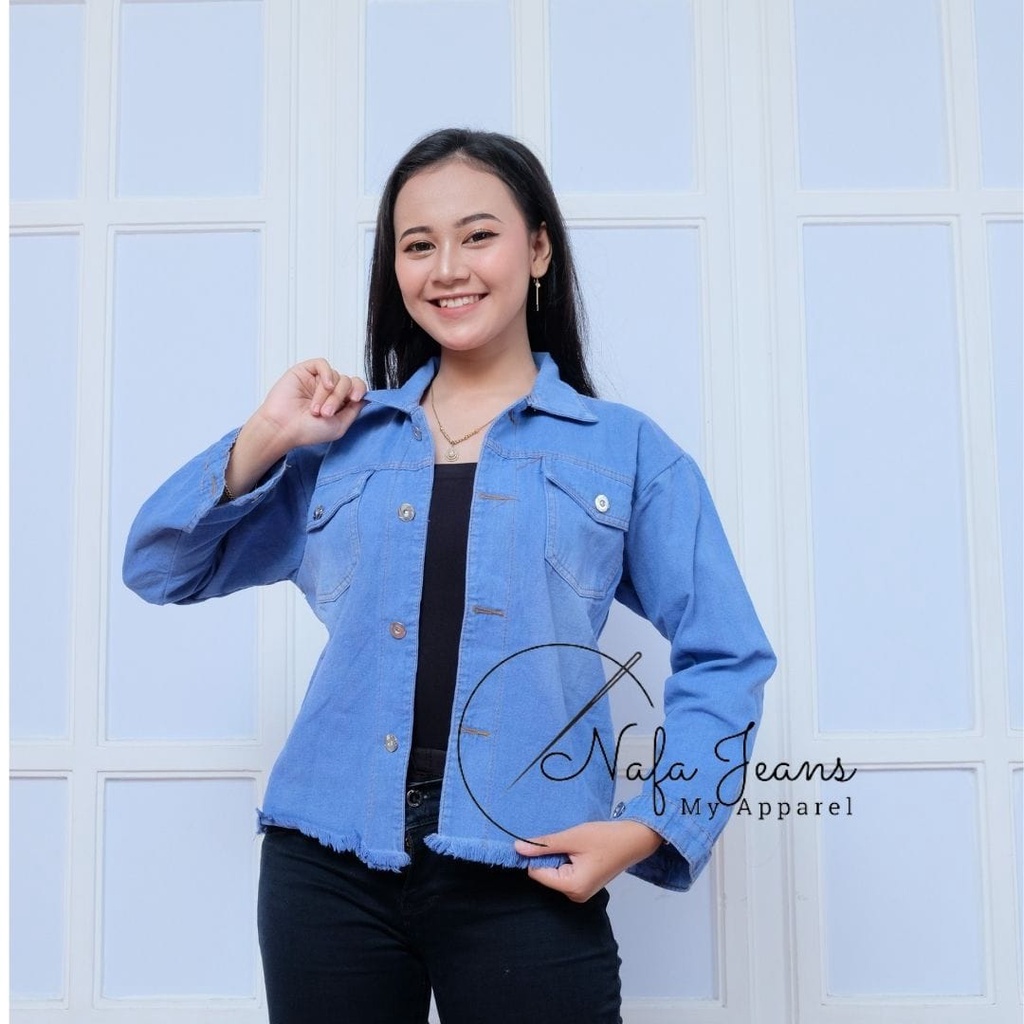 Jaket jeans hot sale blue black