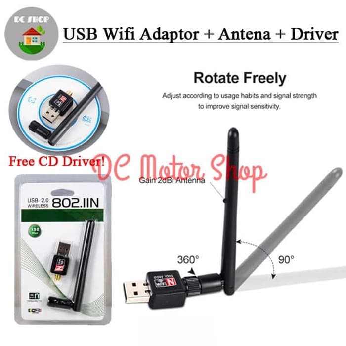 Jual USB WIFI WIRELESS ADAPTOR + Antena MT7601 Speed 150 Up To 600 Mbps ...