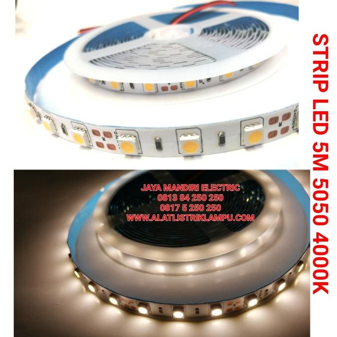 Jual LAMPU LED STRIP MATA BESAR IP33 5050 60LED 4000K 4K 12V NATURAL ...