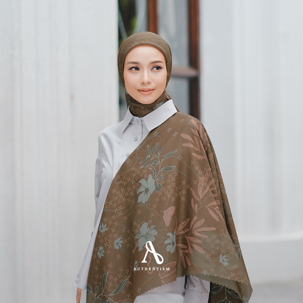 AUTHENTISM ID Isyana Series Kerudung Segi Empat Motif Voal Ultrafine Lasercut Premium