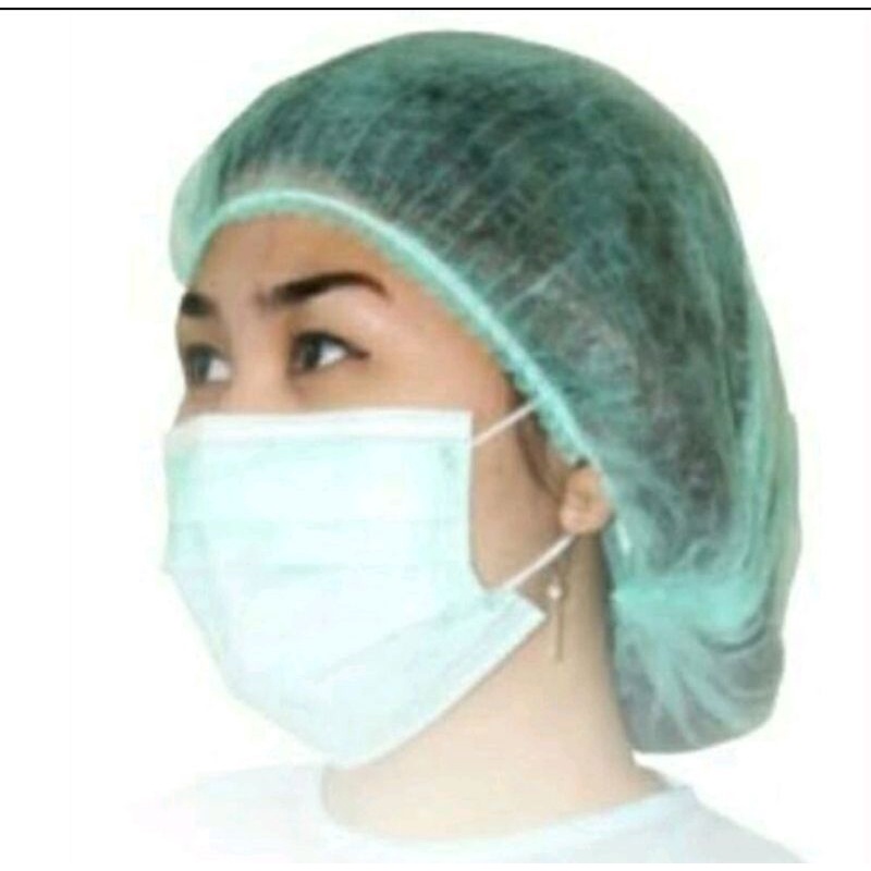 Jual hair net head medis surgical topi operasi perawat dokter penutup ...