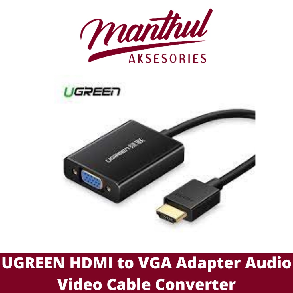 Jual UGREEN HDMI to VGA Adapter Audio Video Cable Converter Shopee