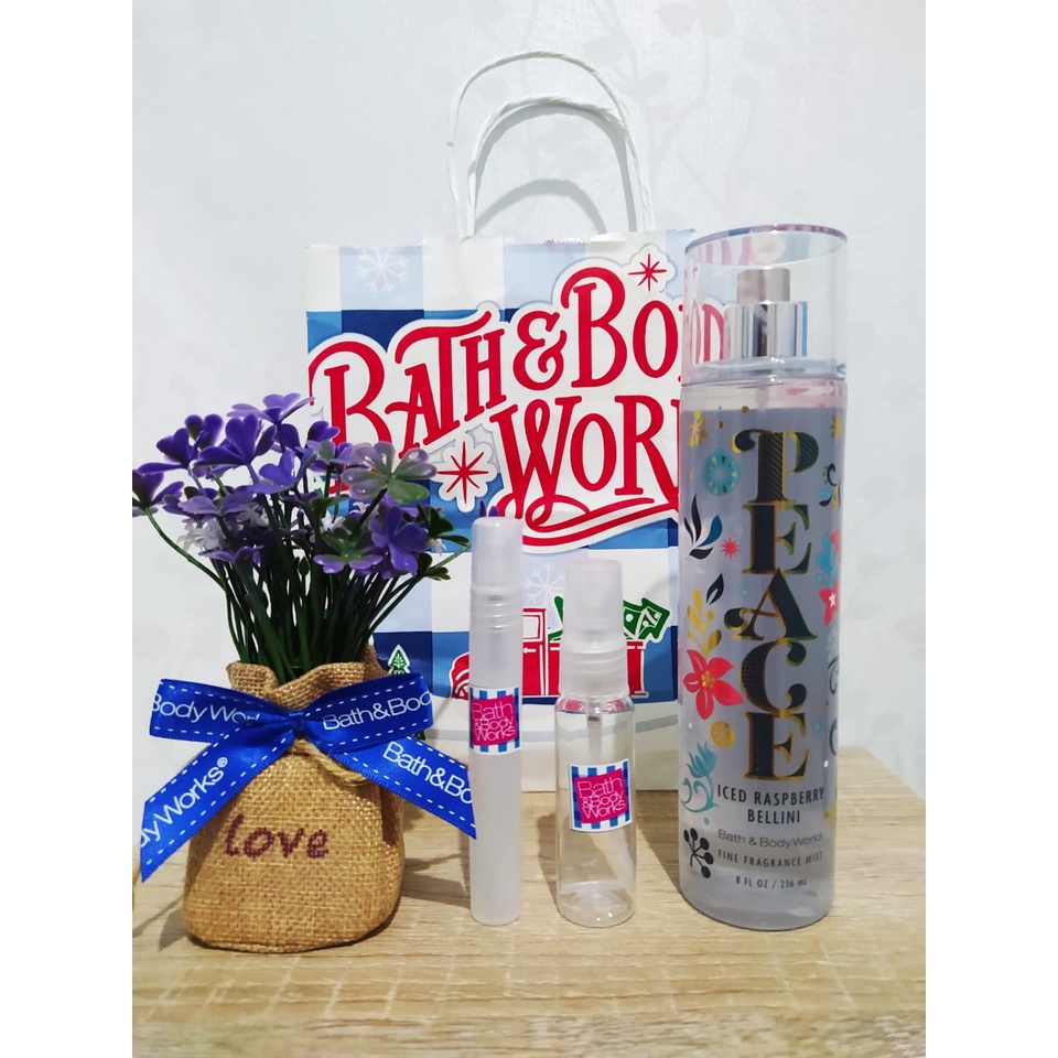 Jual Share in Bottle Bath & Body Works Body Mist - PEACE Iced Raspberry ...