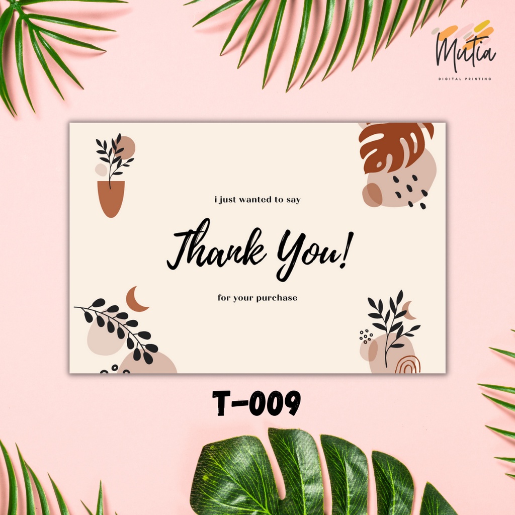 Jual Kartu Ucapan Terimakasih Olshop Thank You Card Termurah Simpel