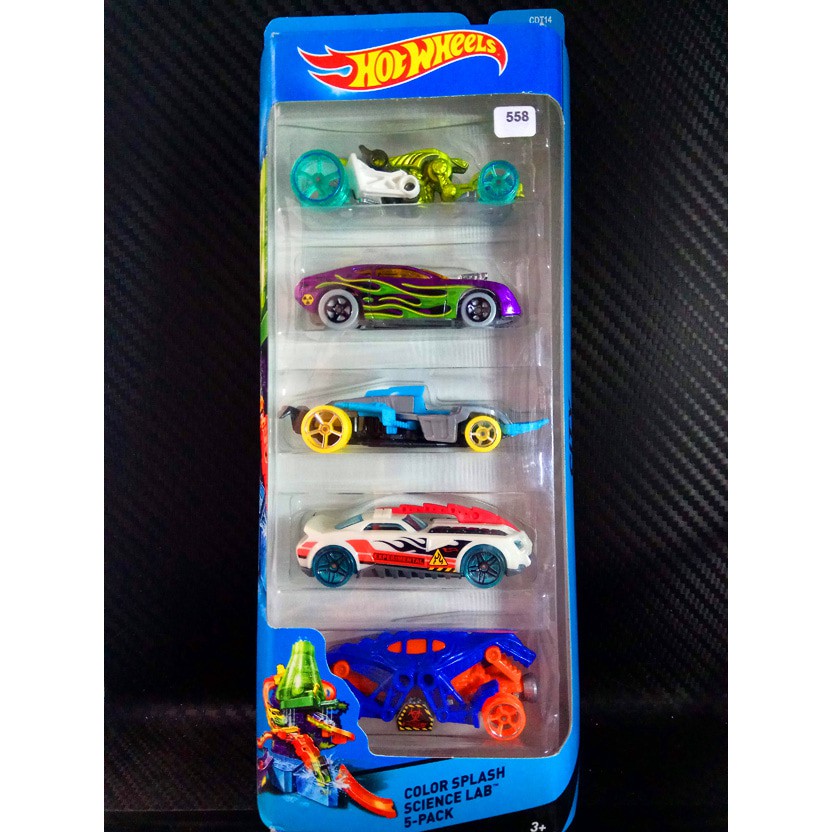 Hot wheels color splash science lab store 5 pack