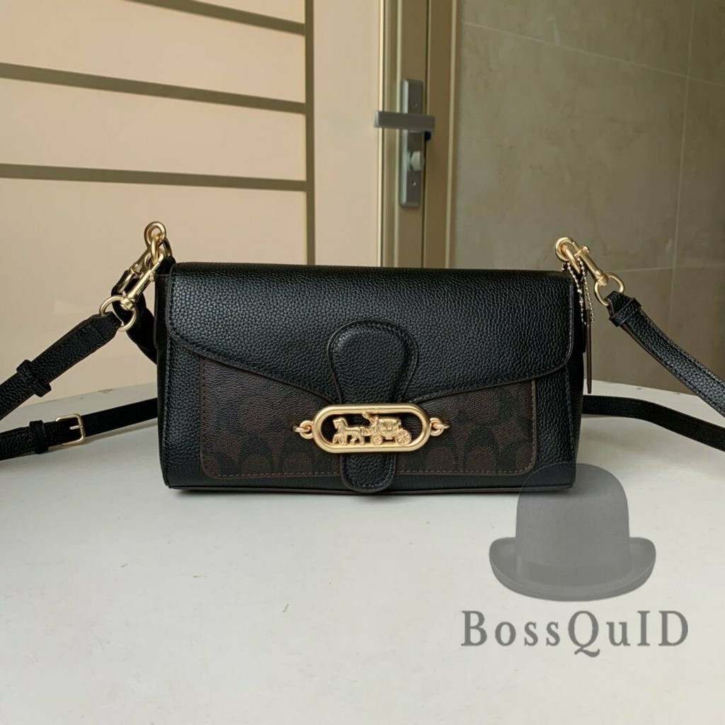 Jual Coach Jade Shoulder Bag With Signature Leather Brown Black ...