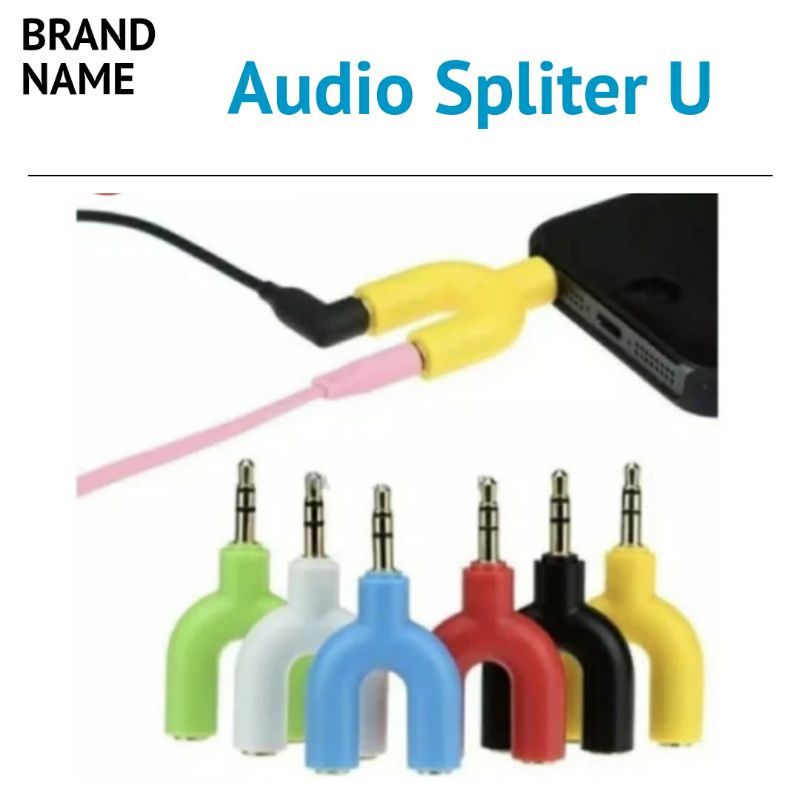 Jual Splitter Spliter U 2 port in 1 Converter Audio AUX jack 3.5mm ...