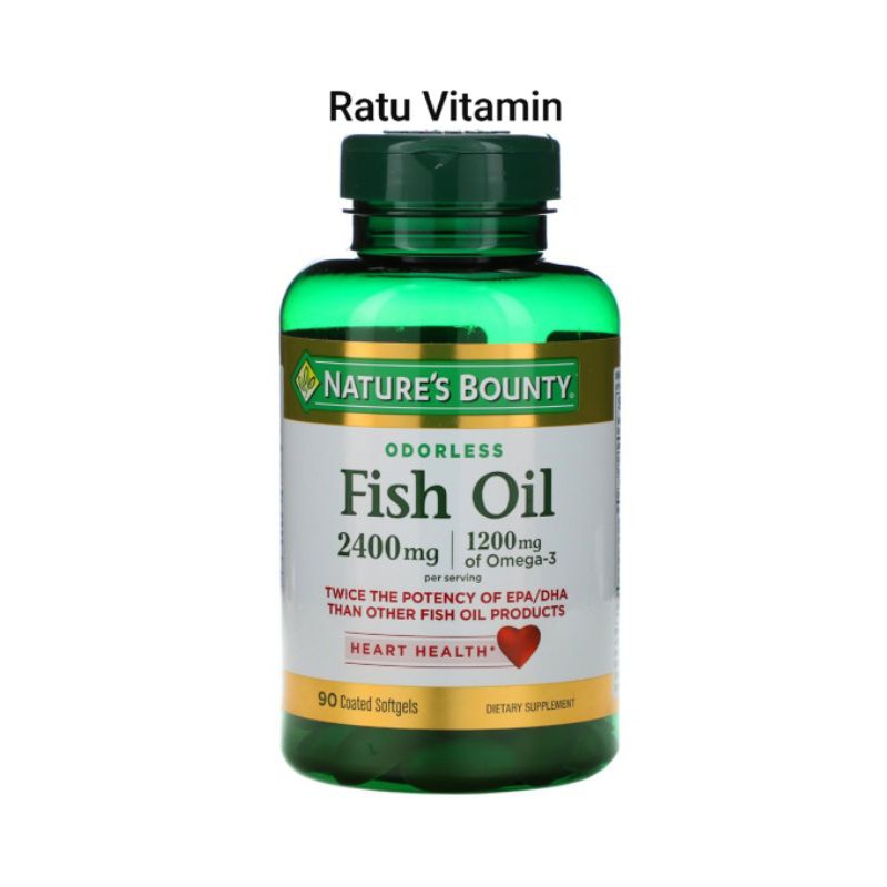Jual Nature's Bounty Natures Bounty Fish Oil 2400 mg 90 Coated Softgels ...