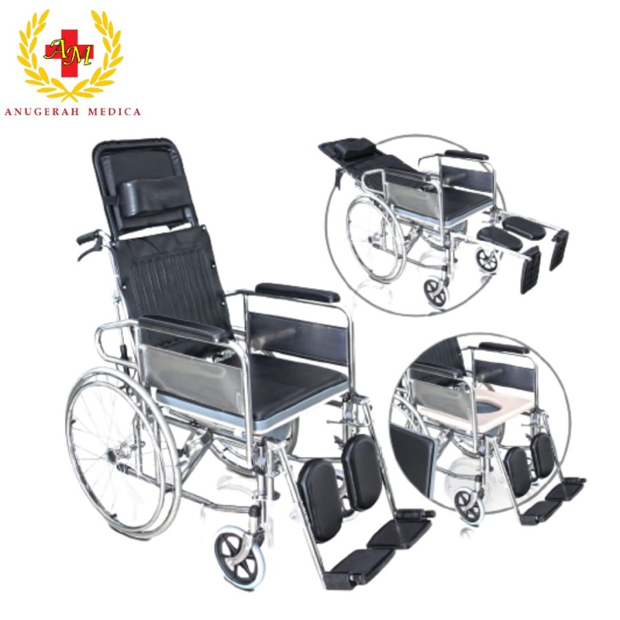 Jual Kursi Roda 3 in 1 Kursi Roda BAB+Rebahan+Selonjoran | Shopee Indonesia