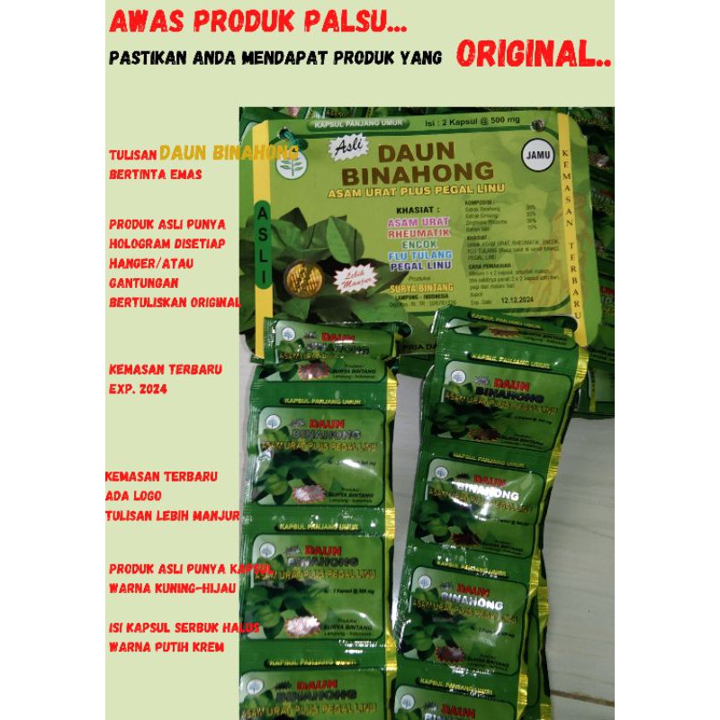 Jual Kapsul Daun Binahong Kapsul Asam Urat Original Shopee Indonesia