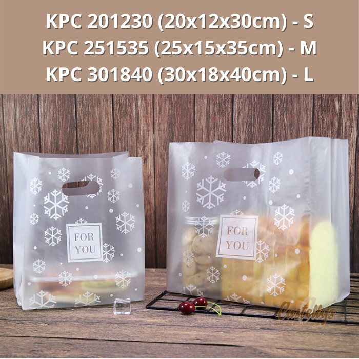 Jual KPC Snowflake Natal Christmas Kantongan Tas Plastik Roti S M L ada ...