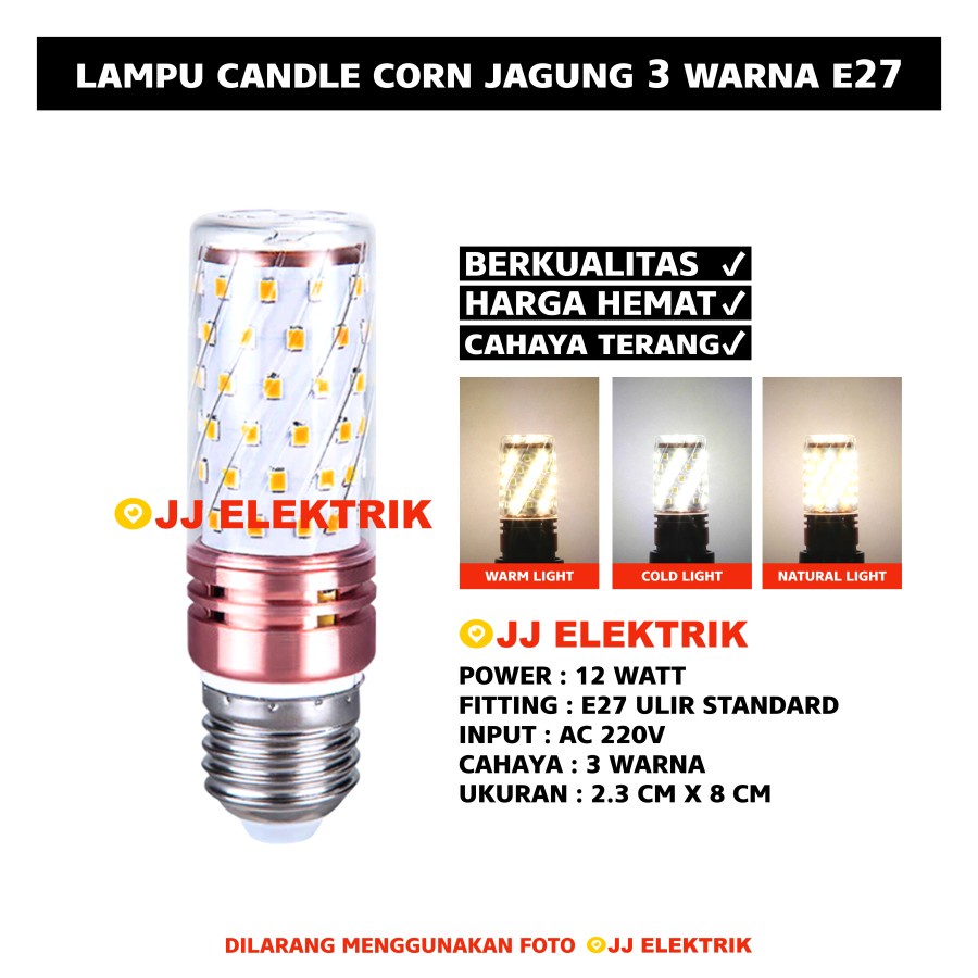 Jual Lampu Bohlam Led W Corn Candle Hias Jagung Watt Warna