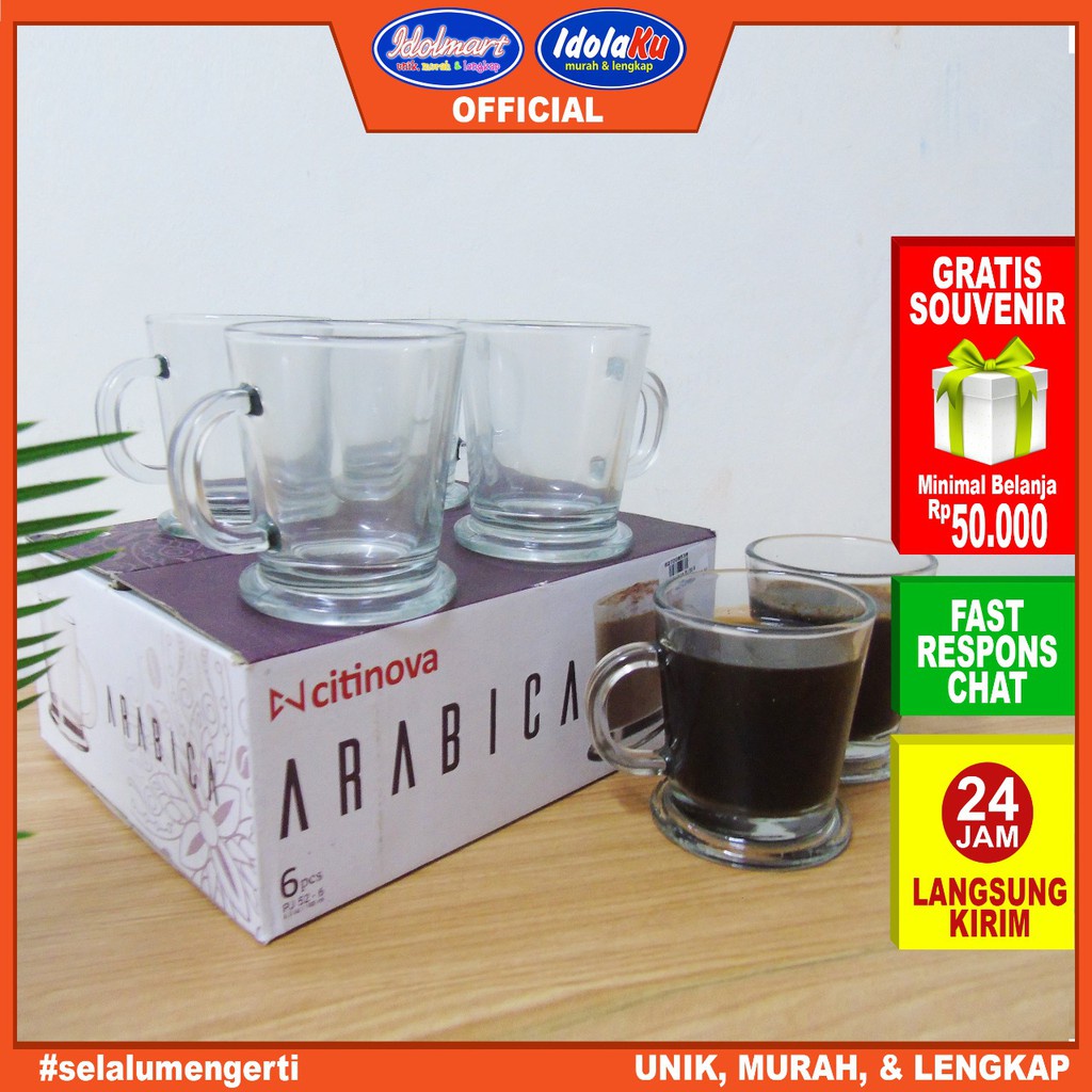 Jual Idolmart Citinova Gelas Arabica Isi 6pcs Gelas Set Isi 6 Kaca Surabaya Shopee Indonesia 1491