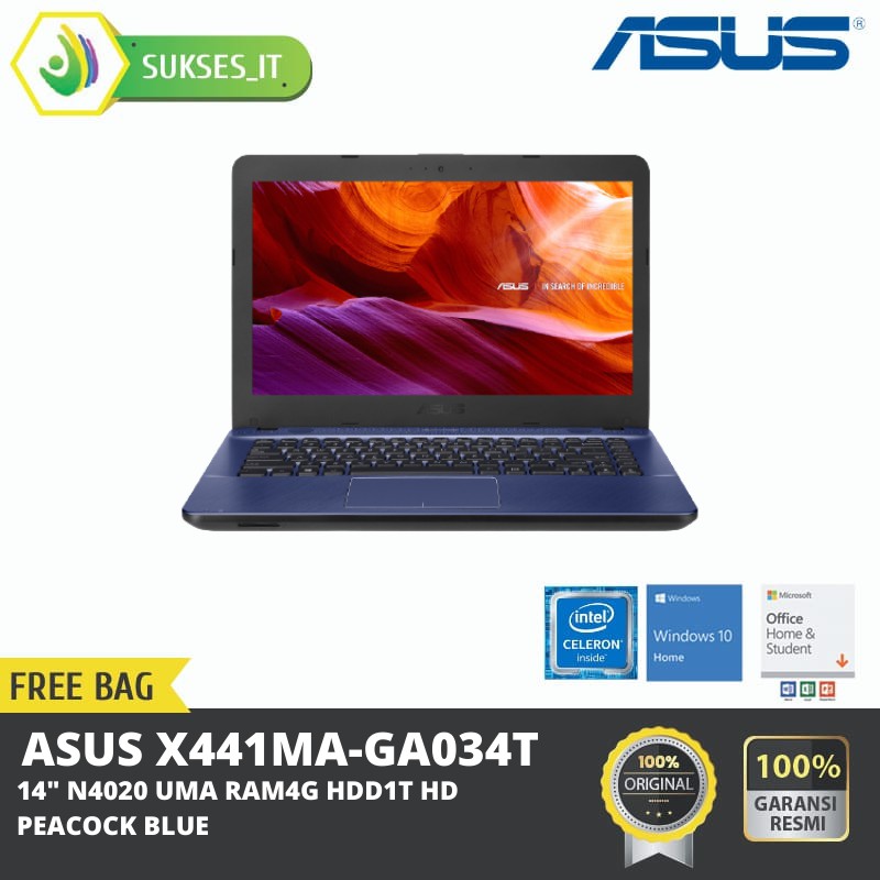 Jual ASUS X441MA-GA034T (14"/N4020/4GB/1TB/IntelHD/W10/BLUE) | Shopee ...