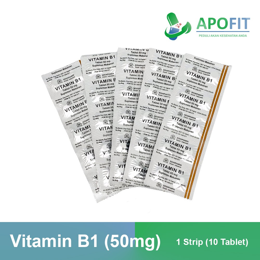 Jual Vitamin B1 50mg (1 Strip / 10 Tablet) | Shopee Indonesia