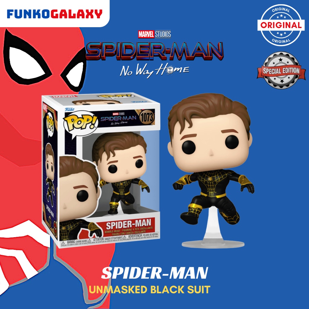 Jual Funko Pop Spider Man No Way Home Spiderman Unmasked Black Suit 1073 Shopee Indonesia