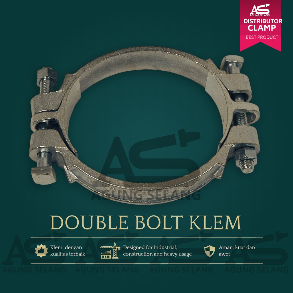 Jual Klem Double Bolt 1 1/2" DB 60 Clamp Heavy Duty Besi Tebal 1 1/2 ...